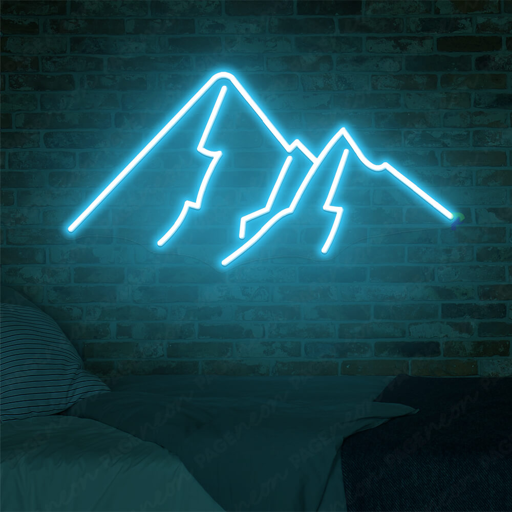 High Mountain Neon Sign Unique Blue Led Light