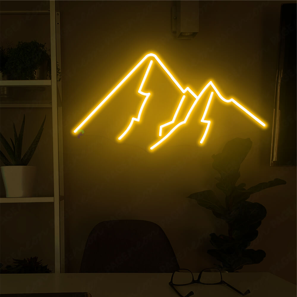 High Mountain Neon Sign Led Light Orange Yellow