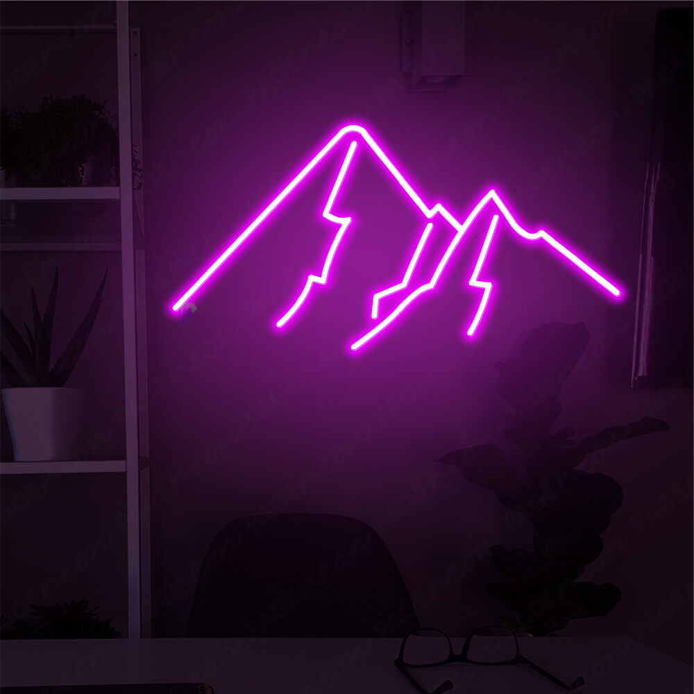 High Mountain Neon Sign Led Light Purple