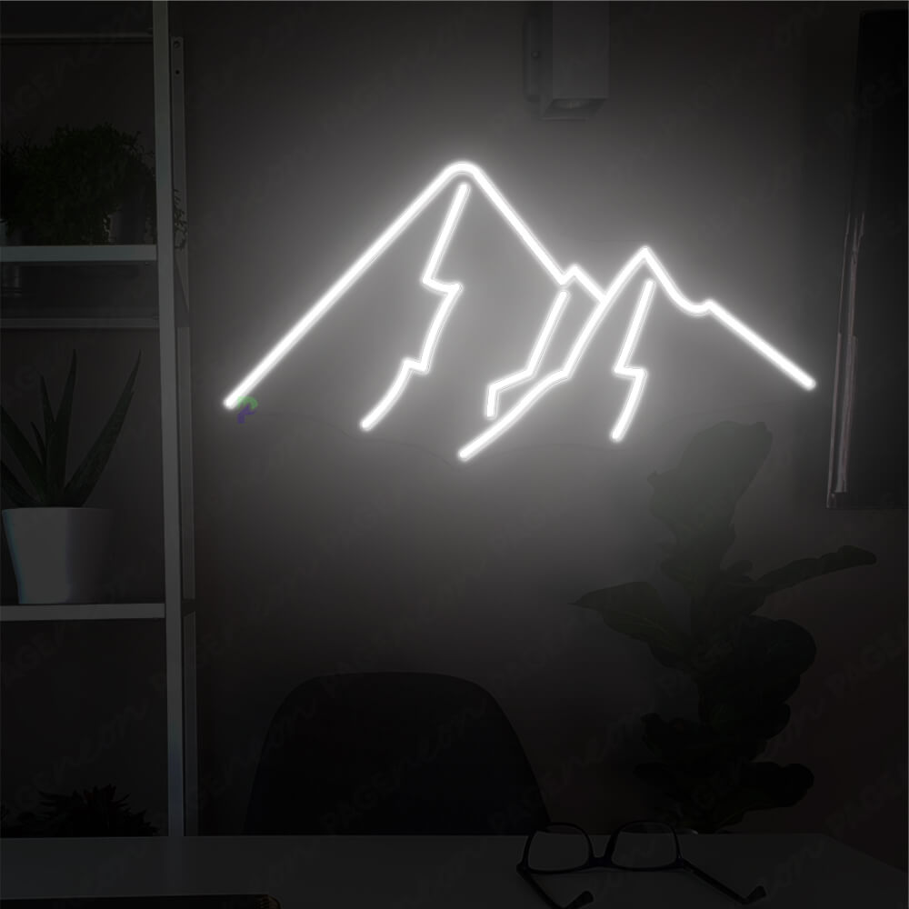 High Mountain Neon Sign Led Light White