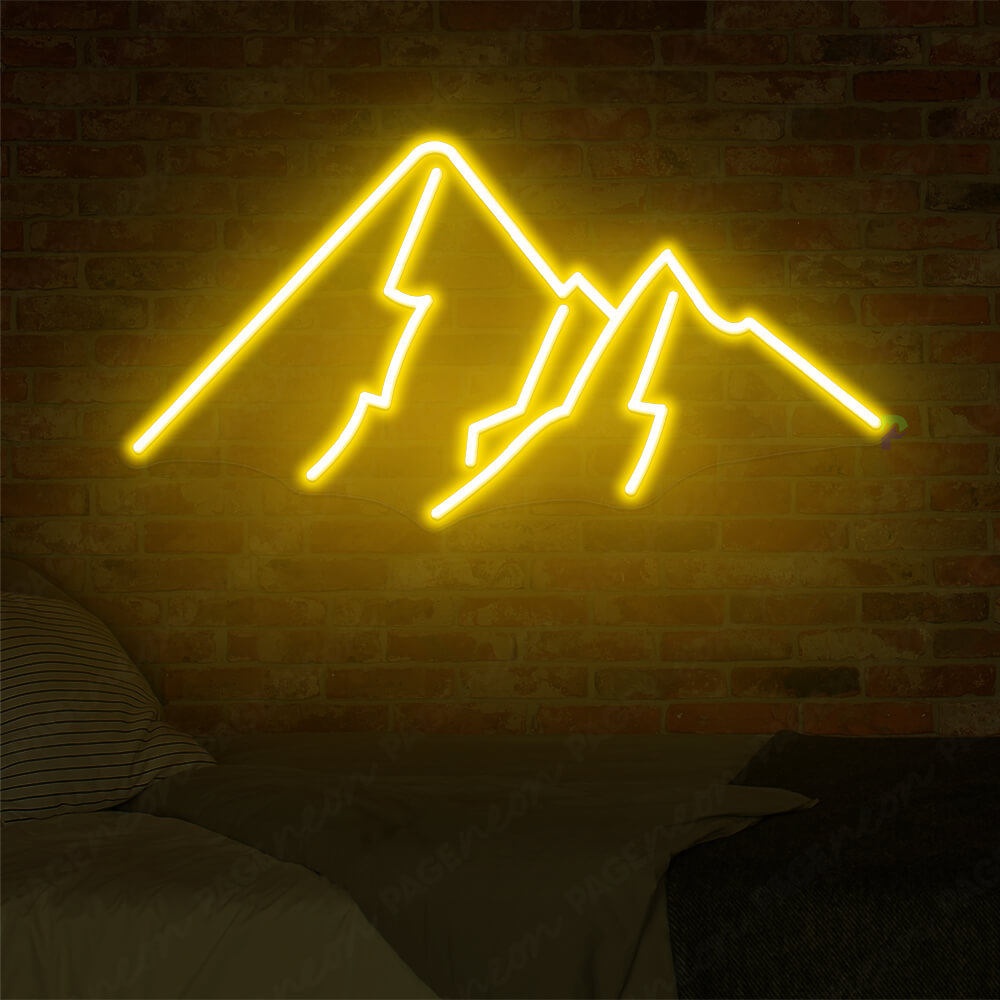 High Mountain Neon Sign Led Light Yellow