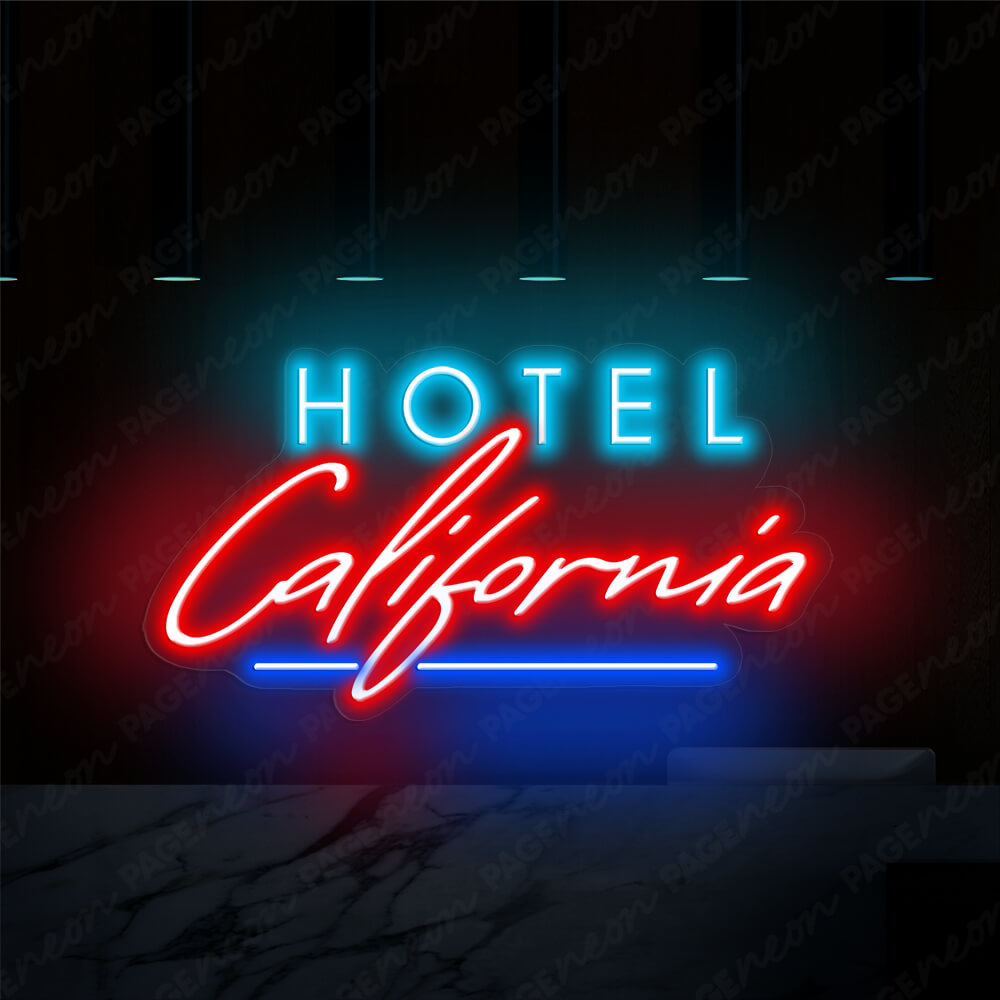 Hotel California Neon Sign Red