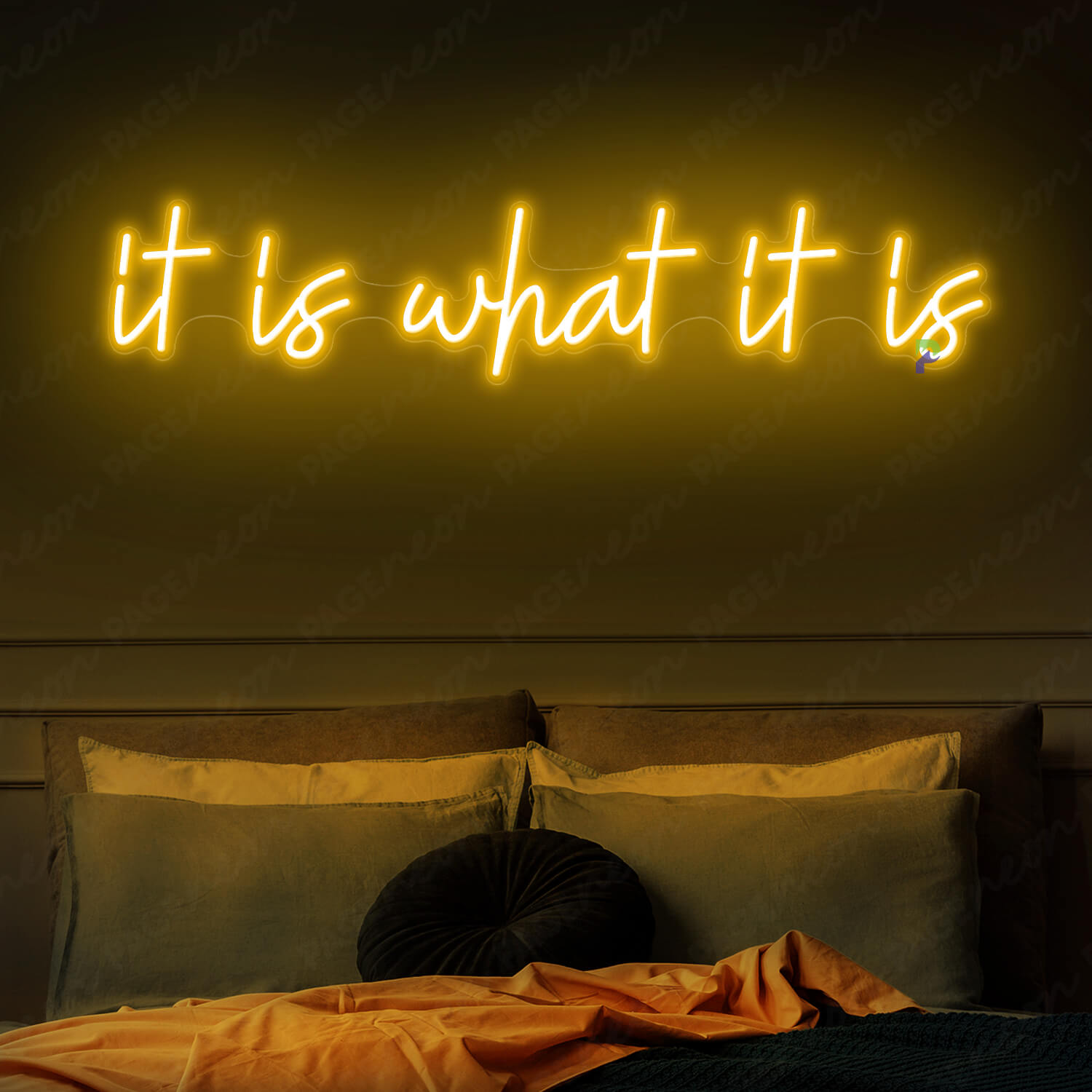 It Is What It Is Neon Sign Inspiration Led Sign Orange yellow