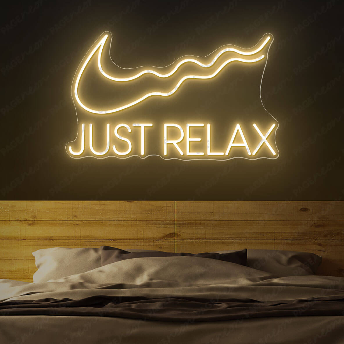 Just Relax Neon Sign Led Light Gold Yellow