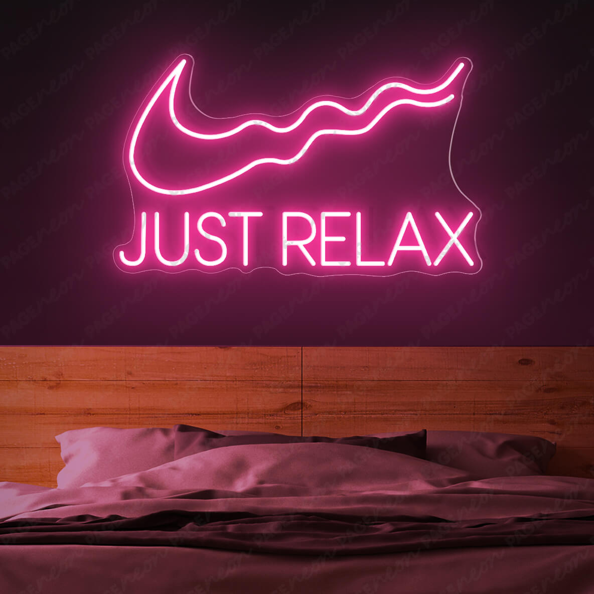 Just Relax Neon Sign Led Light Pink