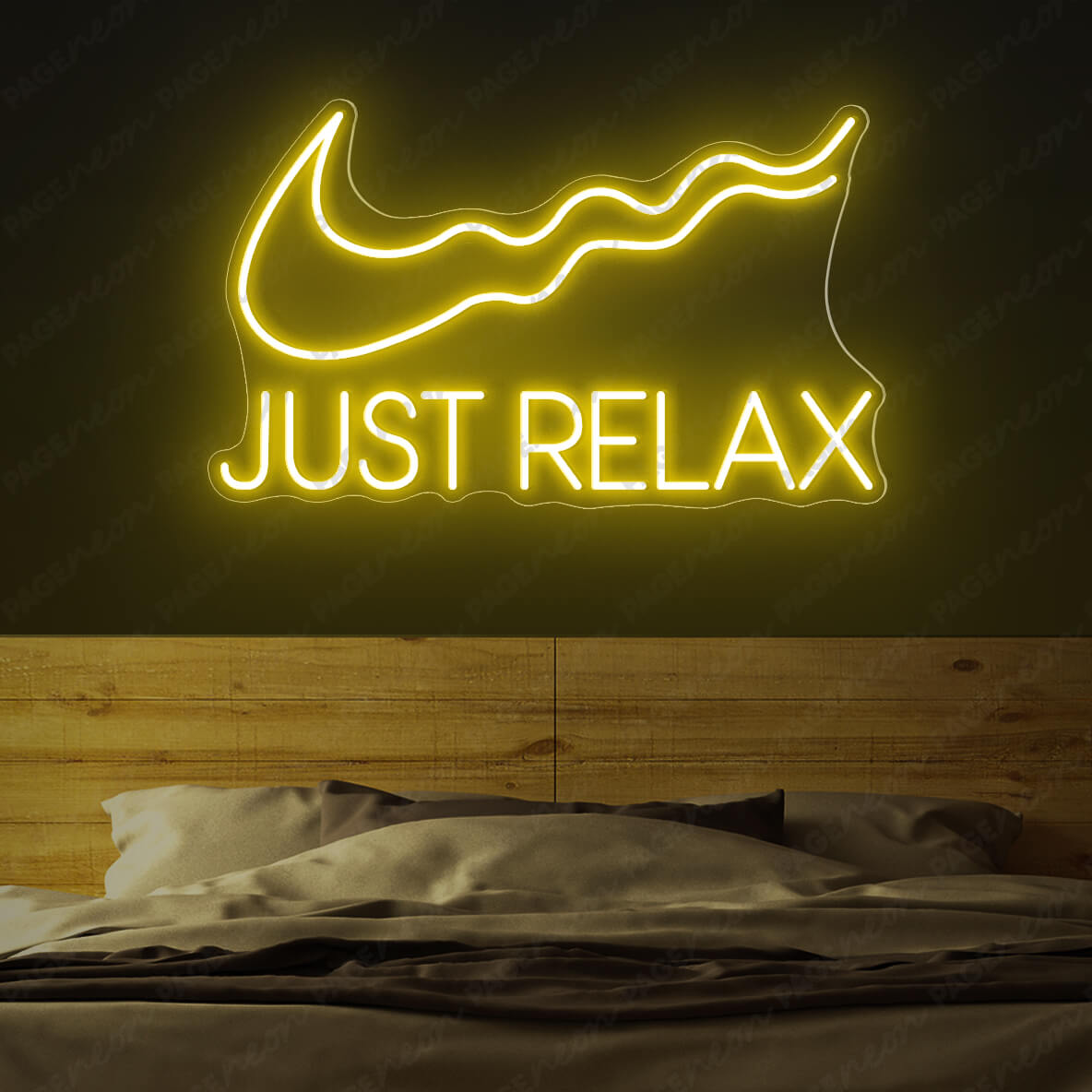 Bright Green Just Relax Nike Swoosh LED Night Light Room Wall Decoration store