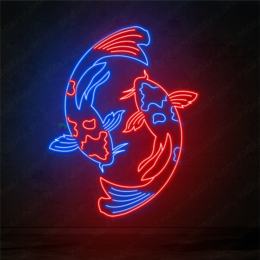 Koi Fish Neon Sign Japan Neon Light Blue