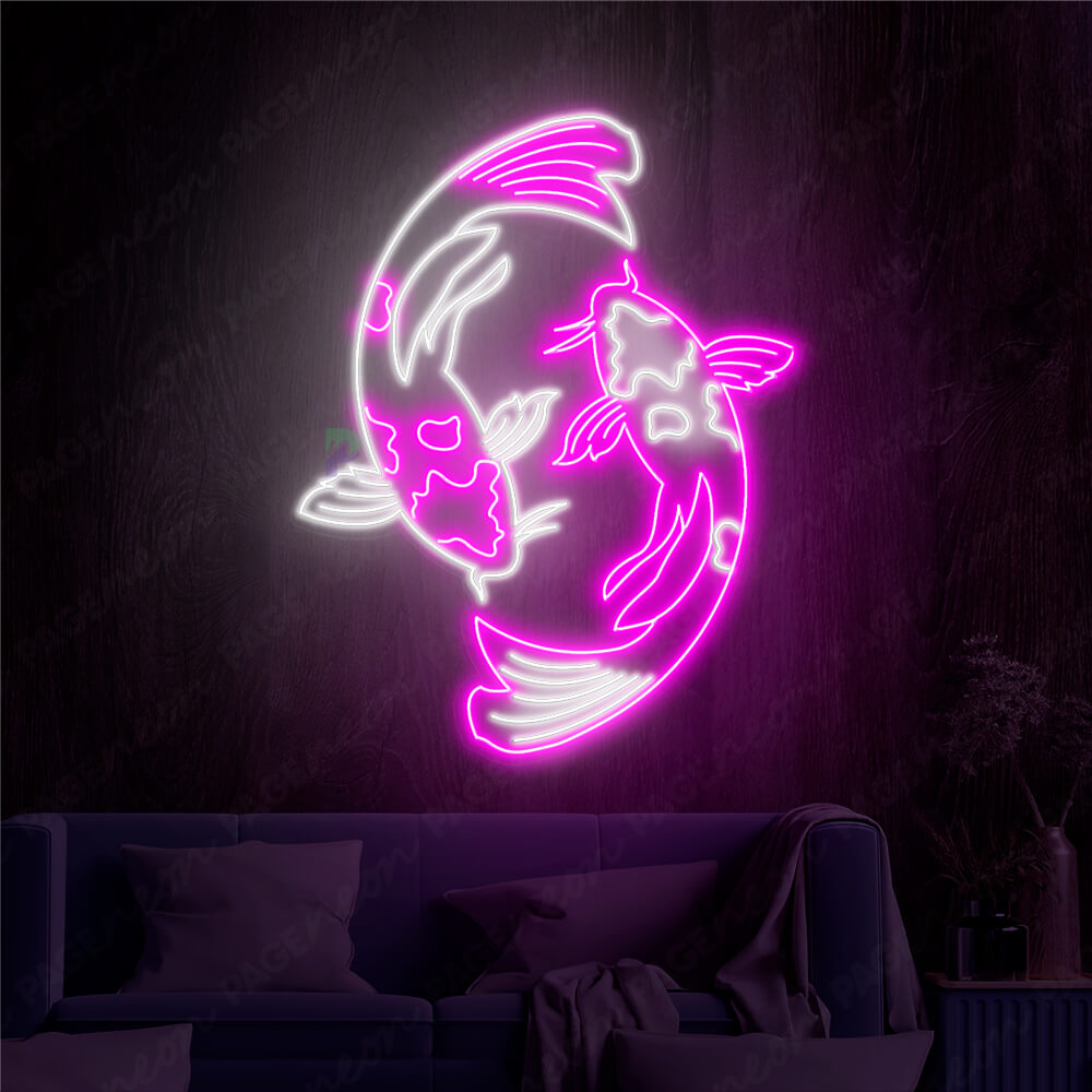 Koi Fish Neon Sign Japan Neon Light Purple