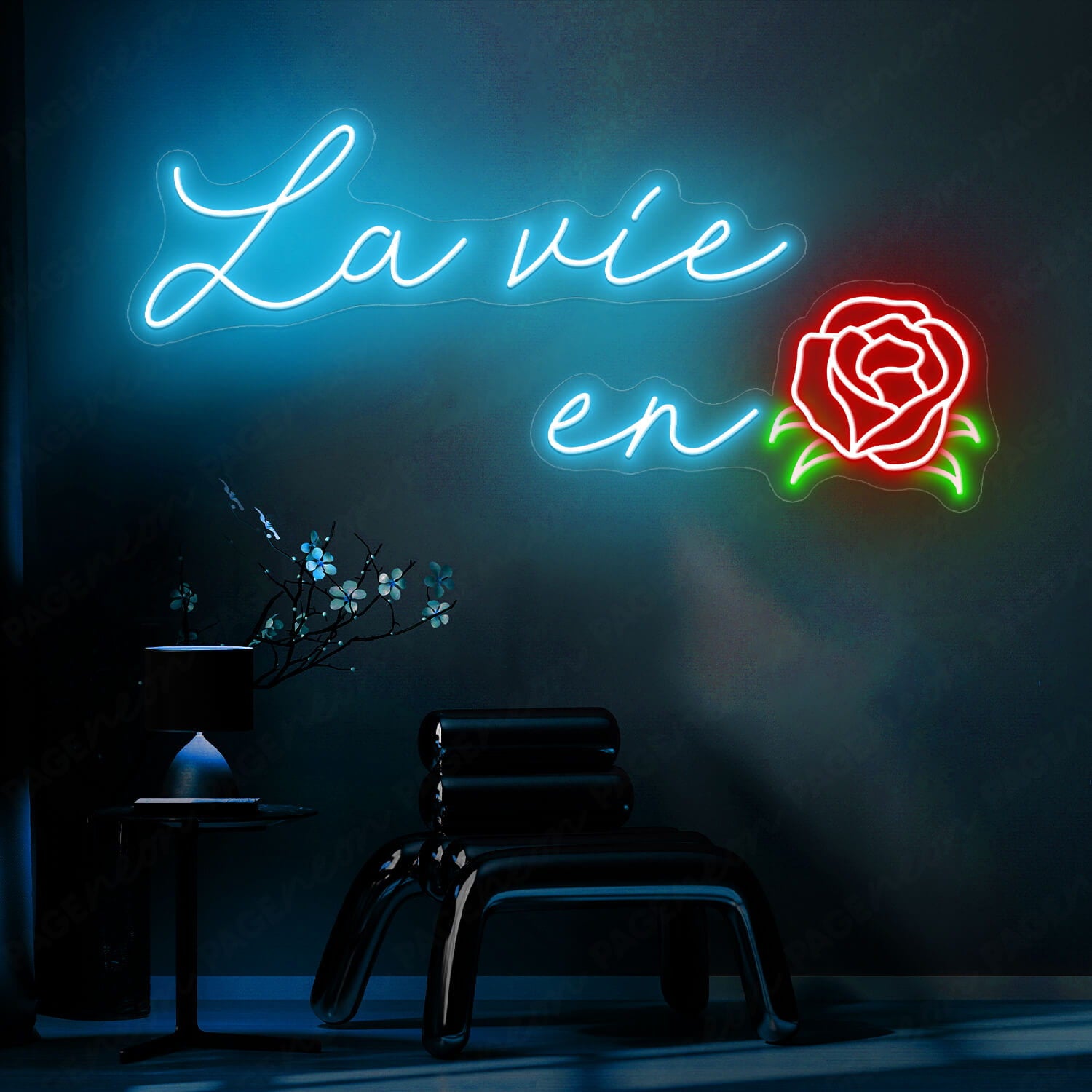La Vie En Rose Neon Sign Pink Love Light - PageNeon