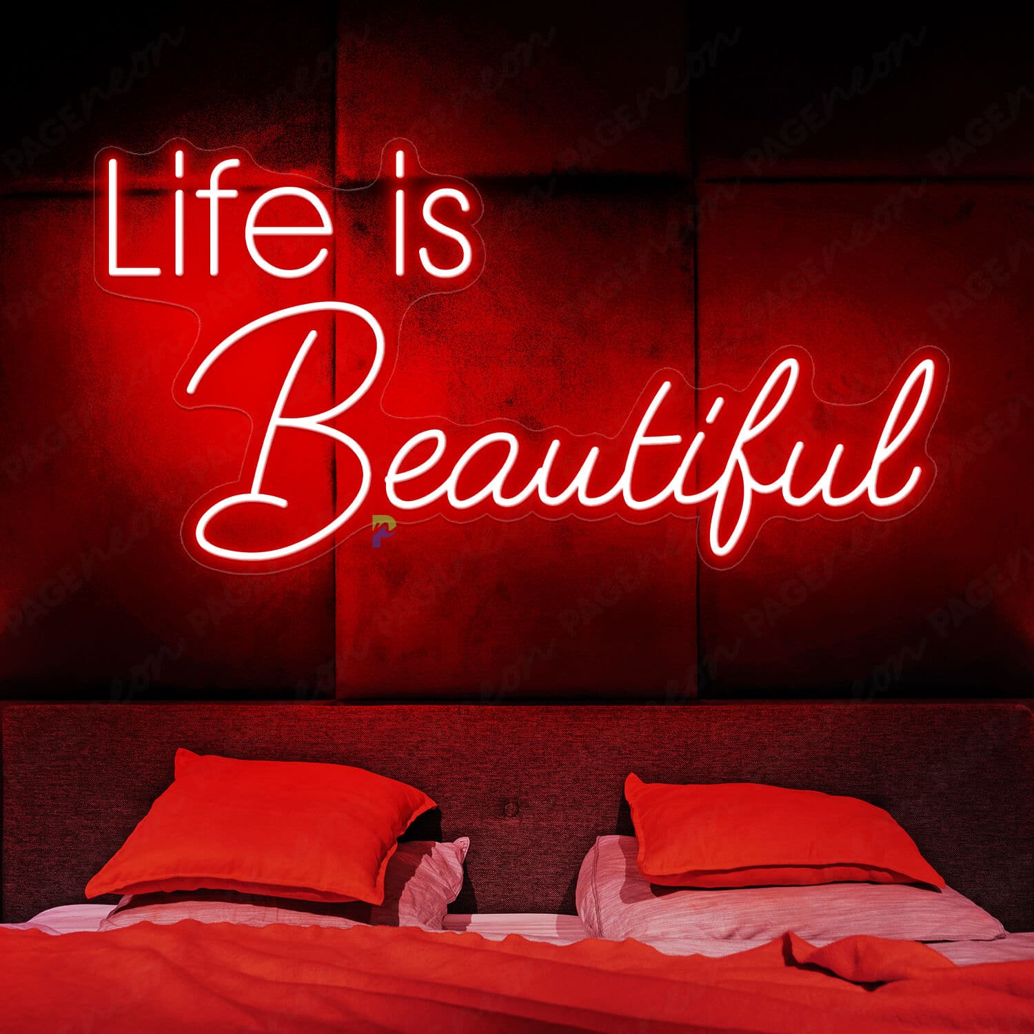 Life Is Beautiful Neon Sign Red Led Light