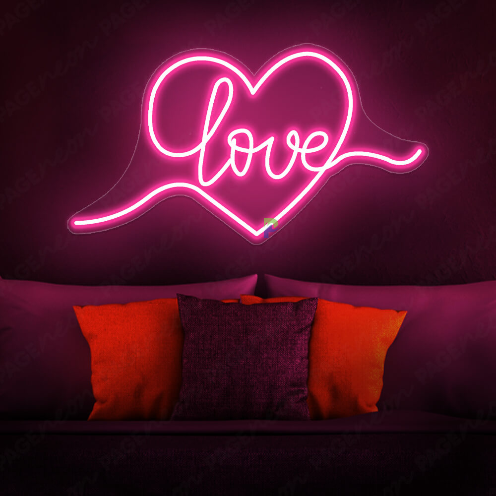 Love Neon Sign LED Love Heart Light Pink