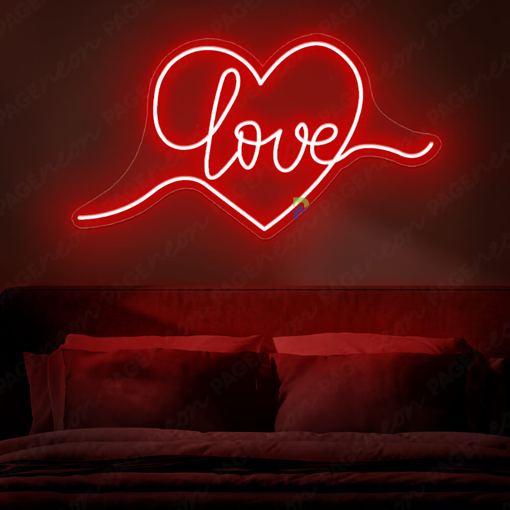 Love Neon Sign LED Love Heart Light Red