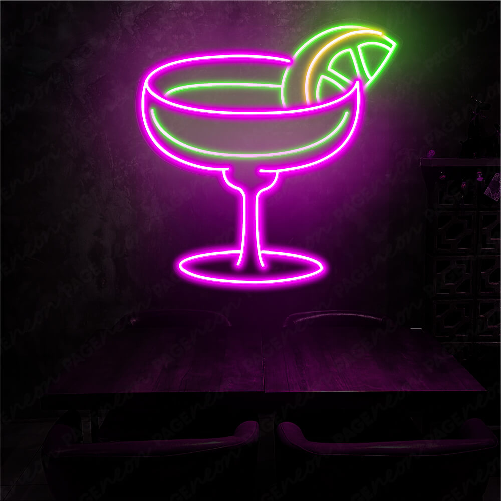 Margarita Neon Sign Bar Neon Light Purple