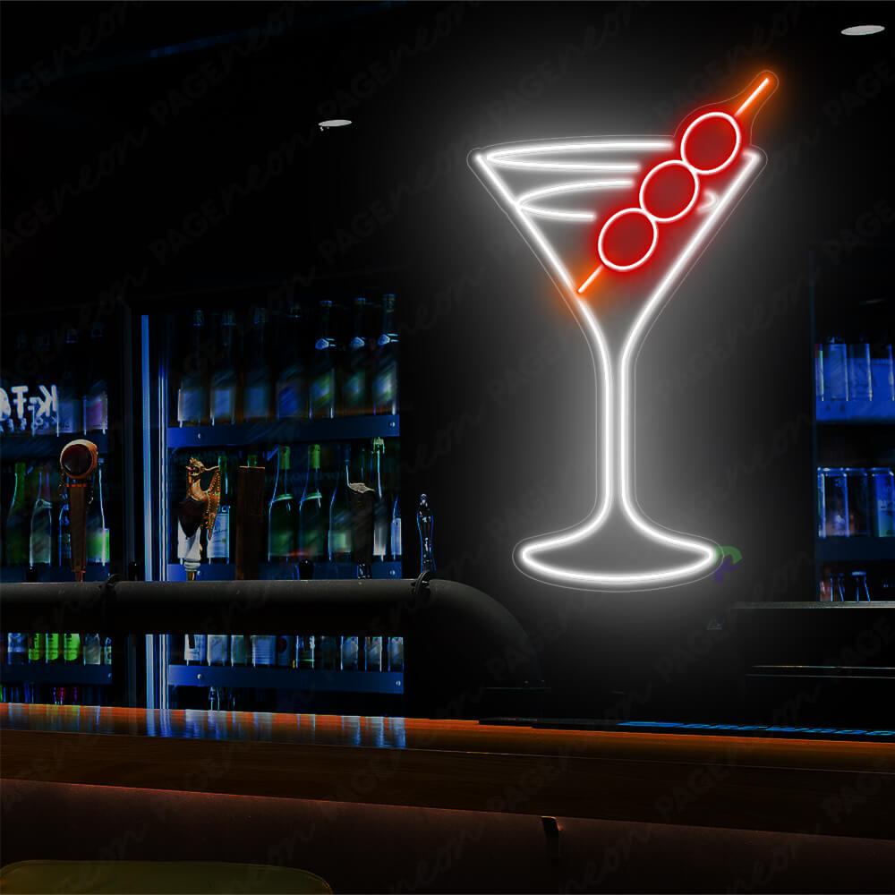 Martini Neon Sign Cocktail Bar Neon Light Red