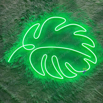 Monstera Leaf Neon Sign Green Led Light