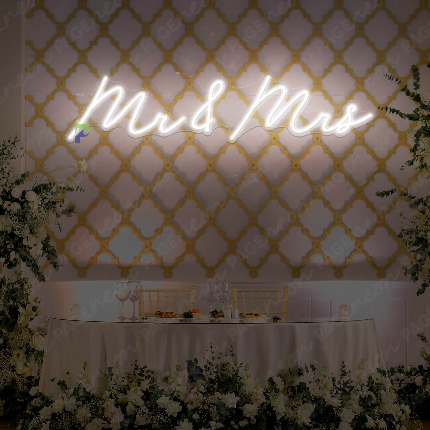 Mr And Mrs Neon Sign Wedding Led Light White