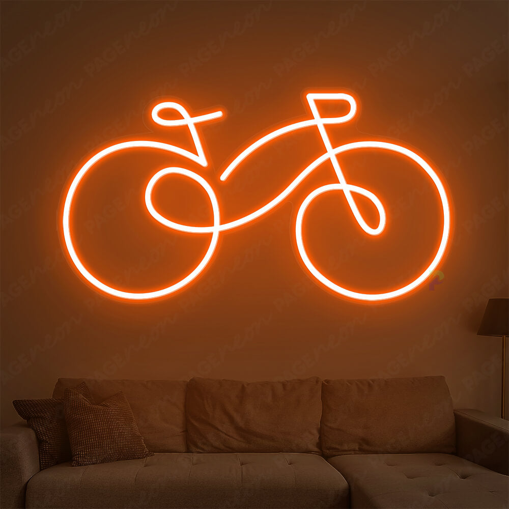 Neon Bike Sign Bicycle Neon Lights Orange