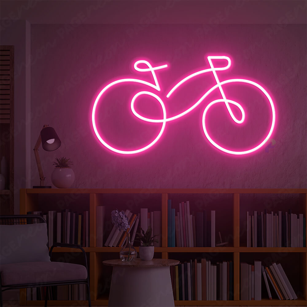 Neon Bike Sign Bicycle Neon Lights Pink