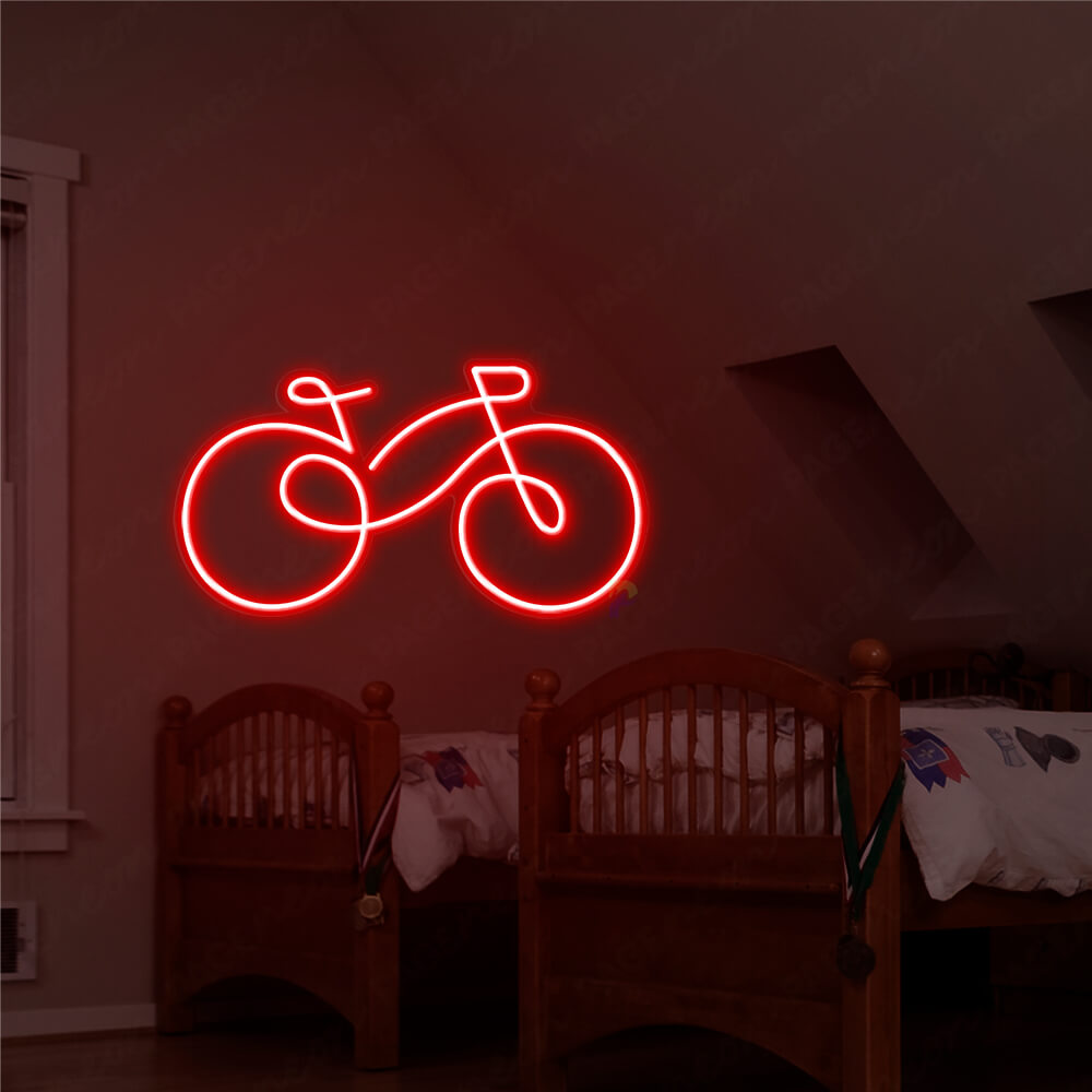Neon Bike Sign Bicycle Neon Lights Red