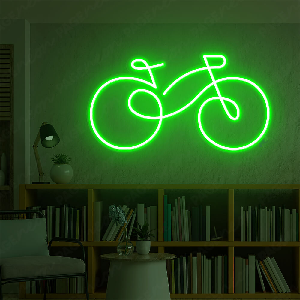 Neon Bike Sign Bicycle Neon Lights Green