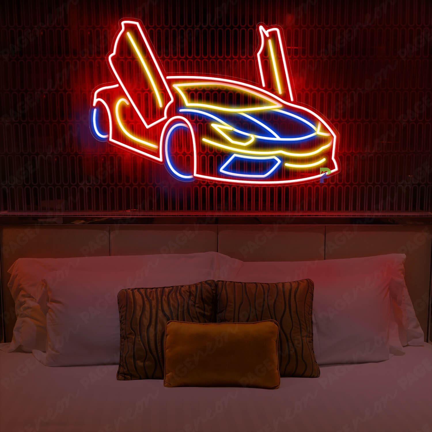 Neon Car Sign Led Sport Car Sign Yellow