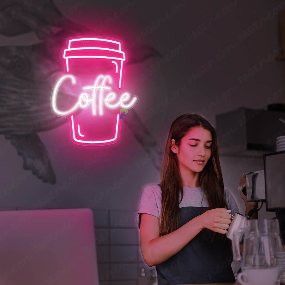 Neon Coffee Sign Coffee Cup LED Light PageNeon