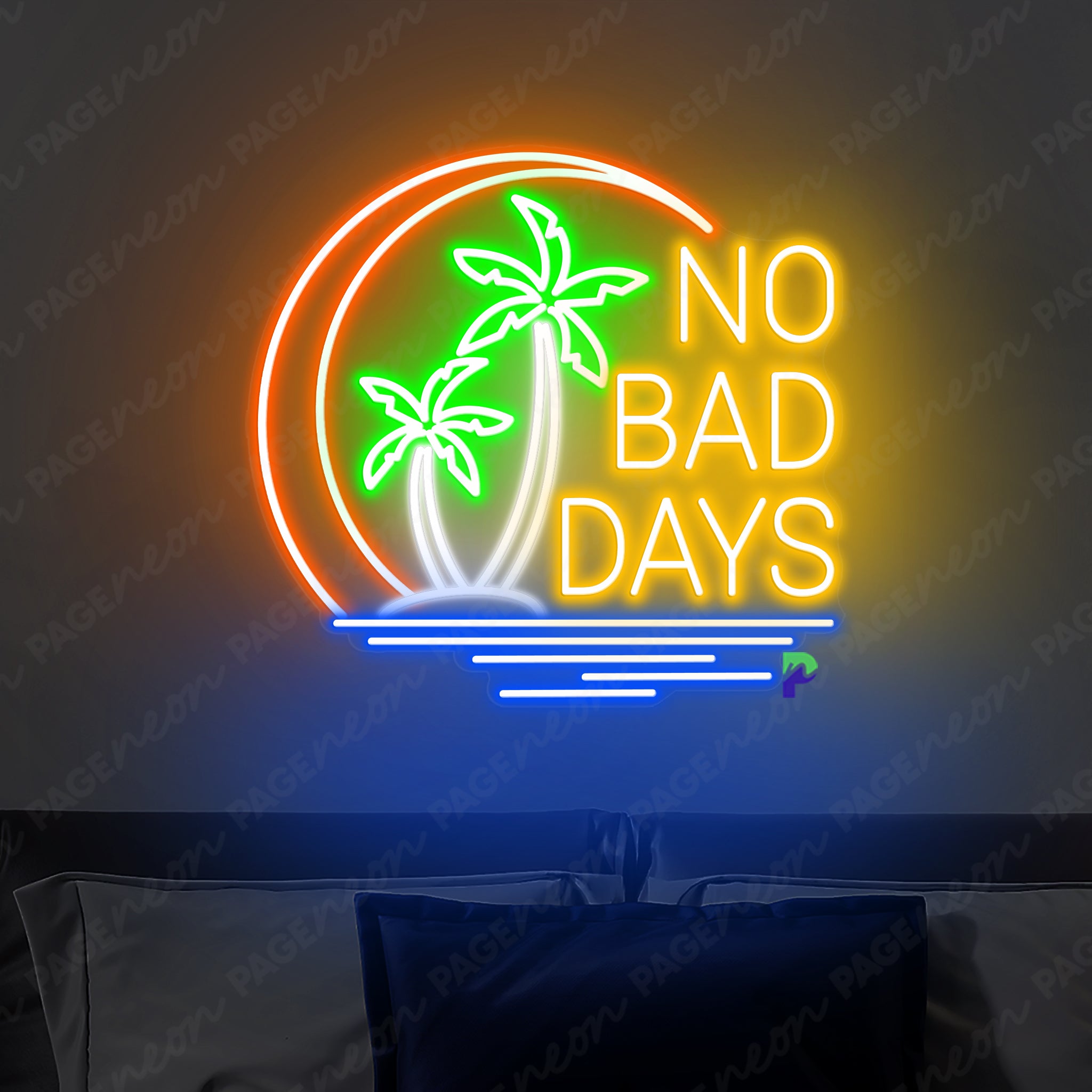No Bad Days Neon Sign Tropical Led Sign Orange Yellow
