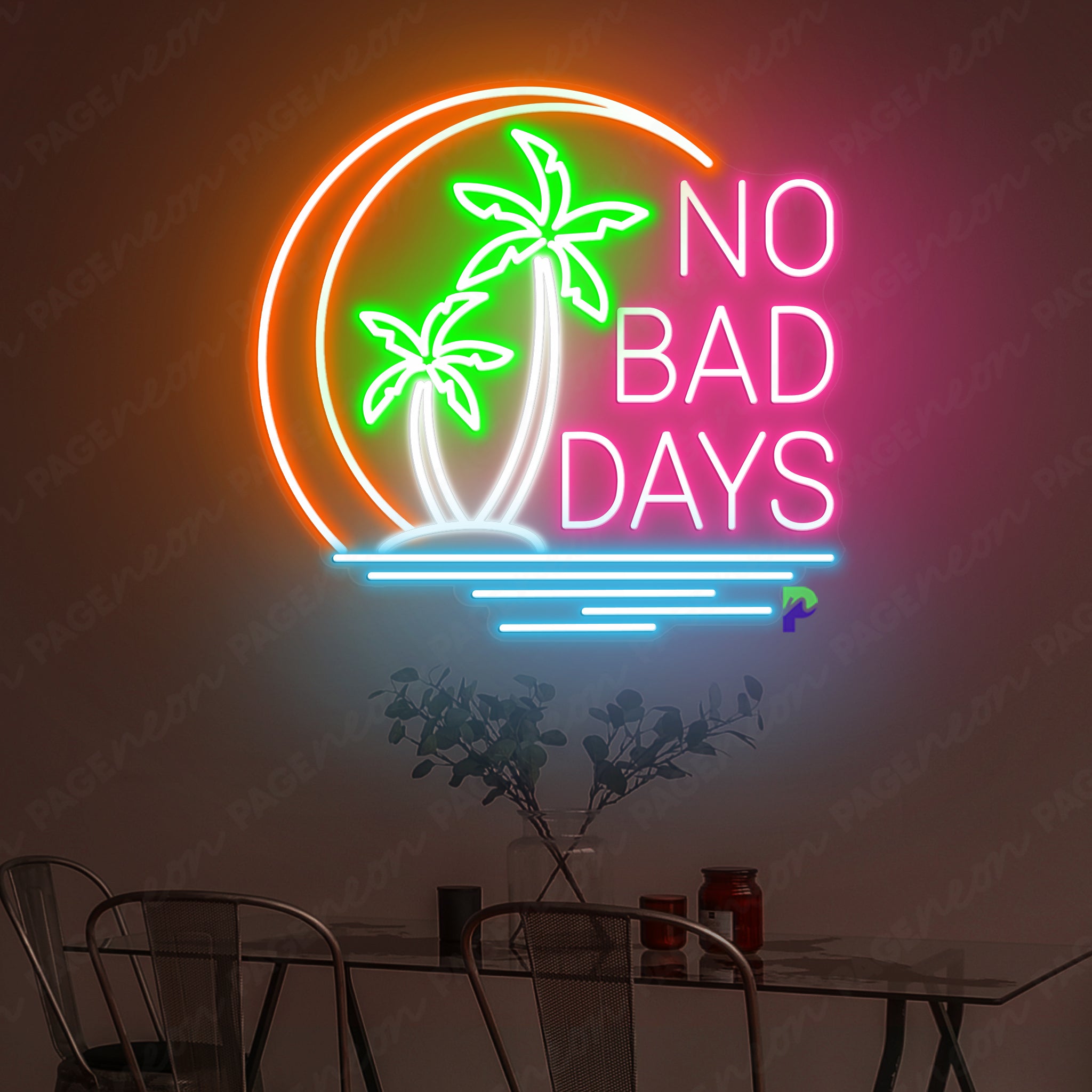 No Bad Days Neon Sign Tropical Led Sign Pink