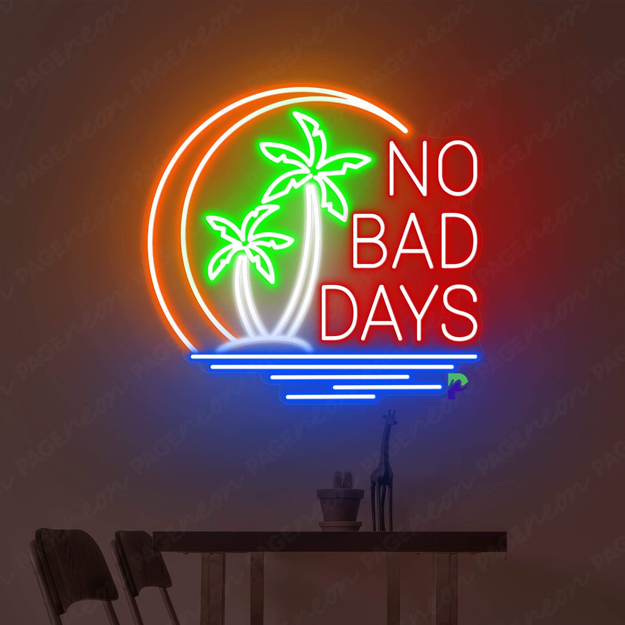 No Bad Days Neon Sign Tropical Led Sign Red