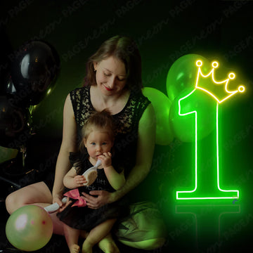 Number 1 Neon Sign Party Led Light Green