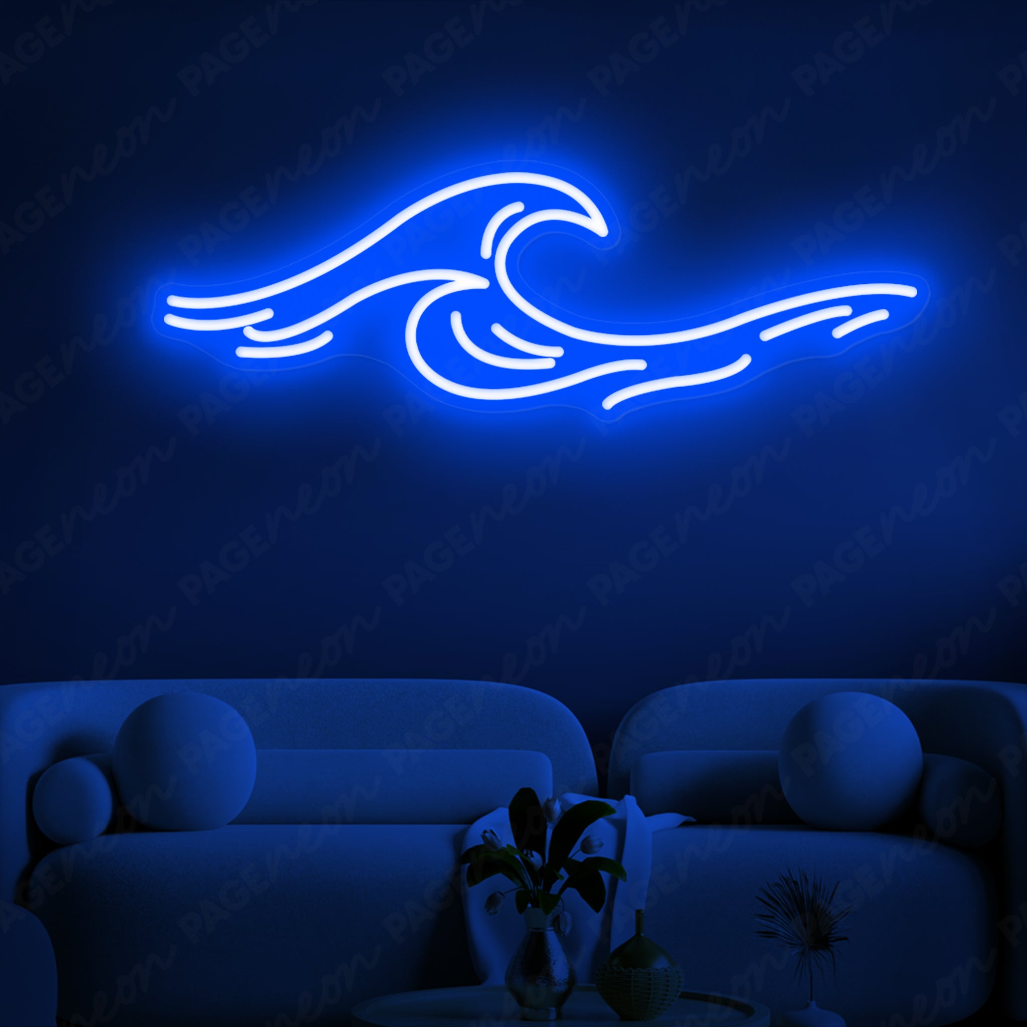Ocean Neon Sign Blue Waves Led Light