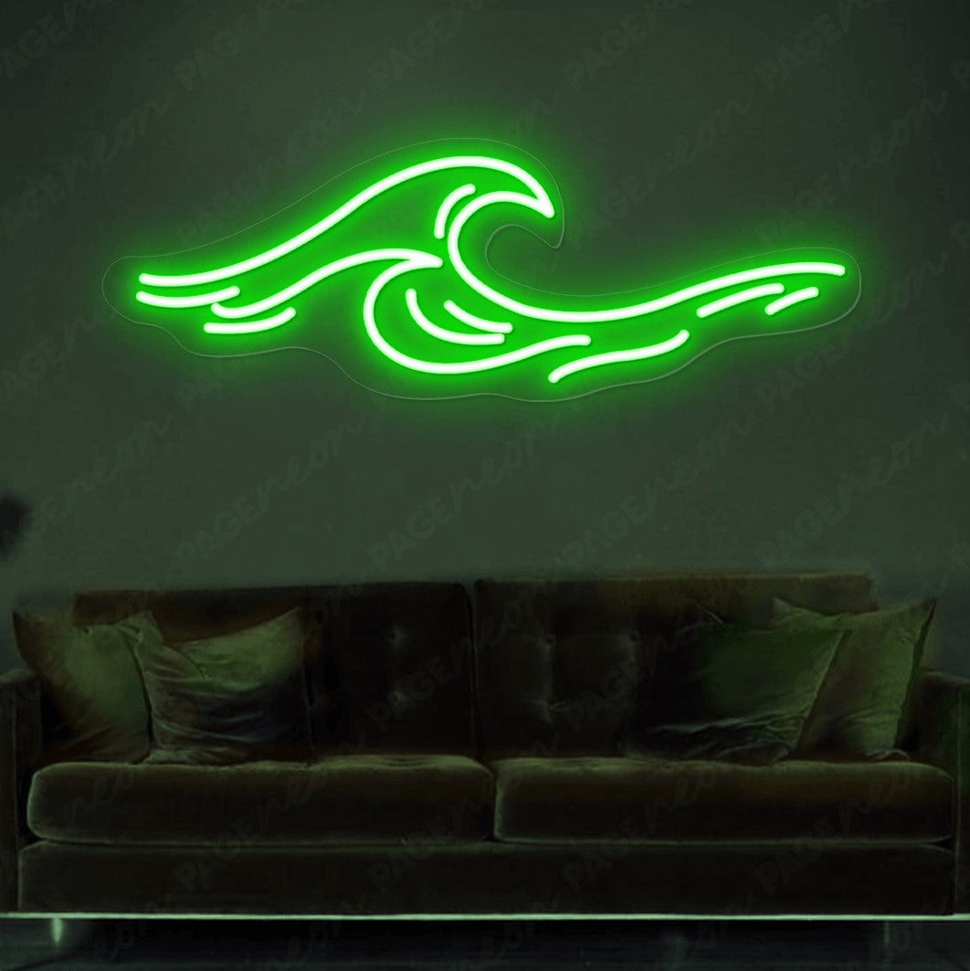 Ocean Neon Sign Waves Led Light Green