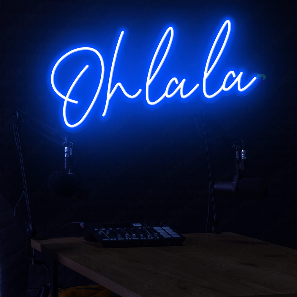 Oh La La Neon Sign Blue  Led Light