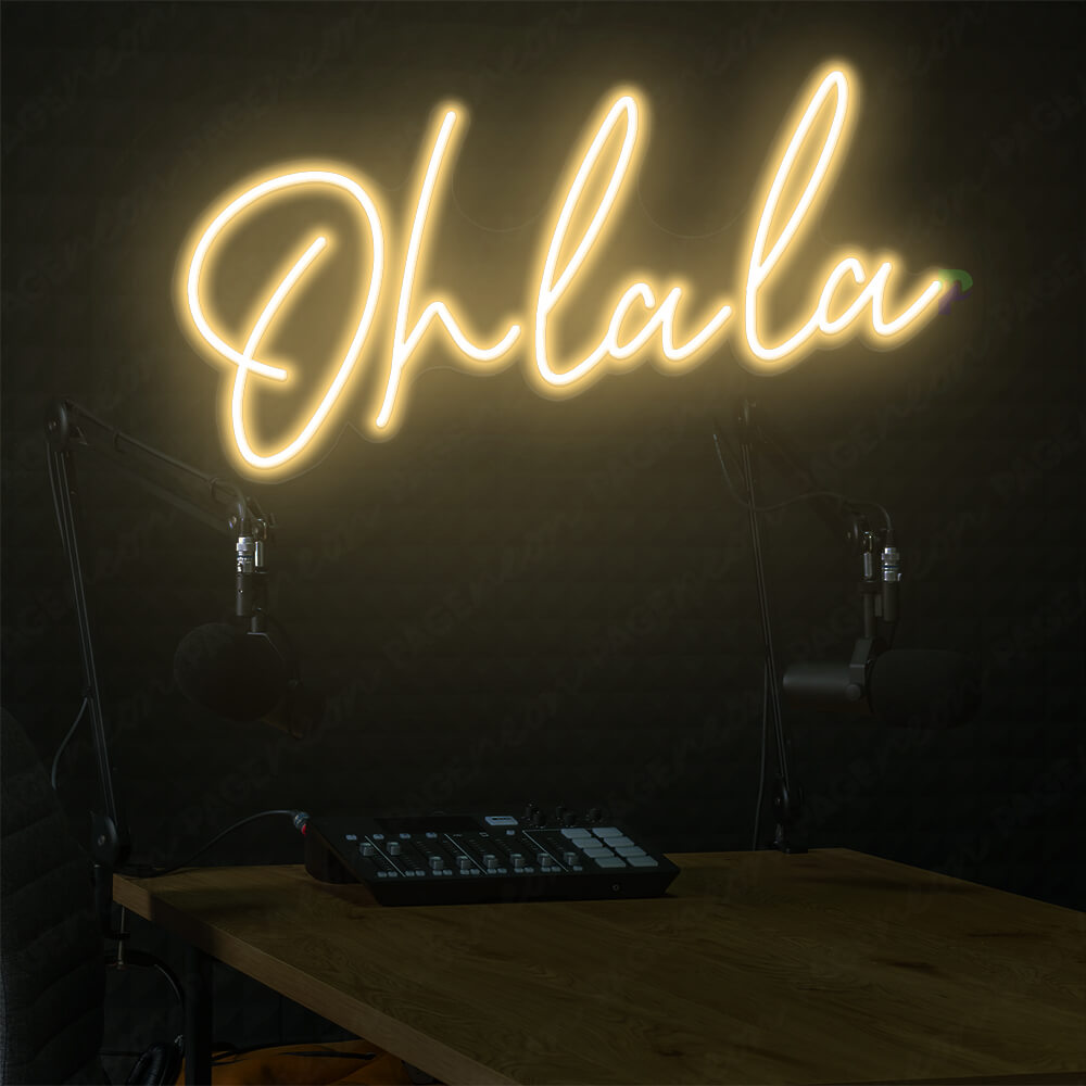 Oh La La Neon Sign Gold Yellow Led Light