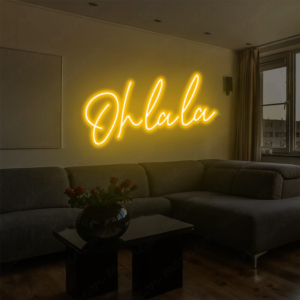 Oh La La Neon Sign Orange Yellow Led Light