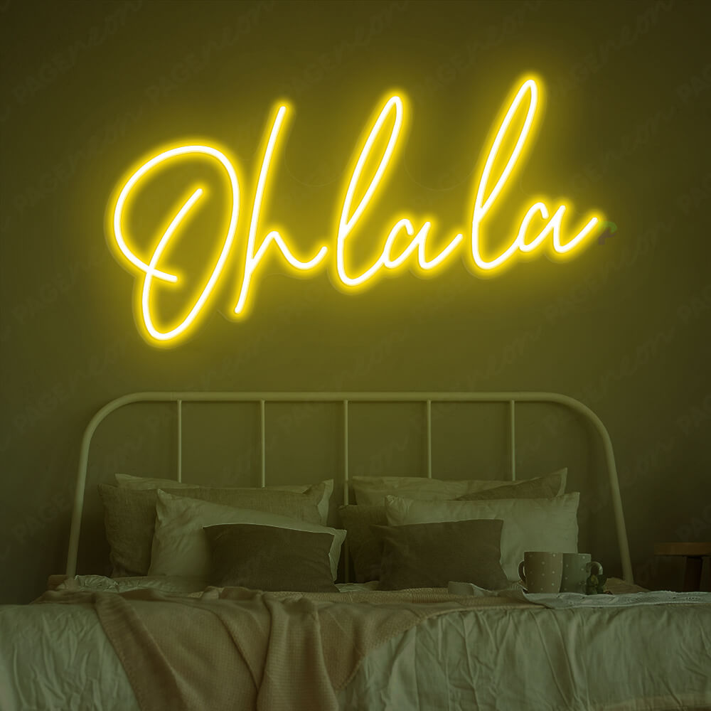 Oh La La Neon Sign Yellow Led Light