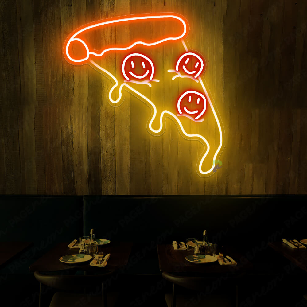 Pizza Neon Sign Food Led Light Orange