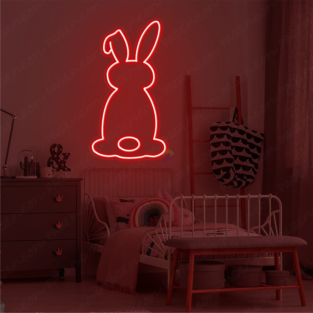 Rabbit Neon Sign Red Aesthetic Neon Light