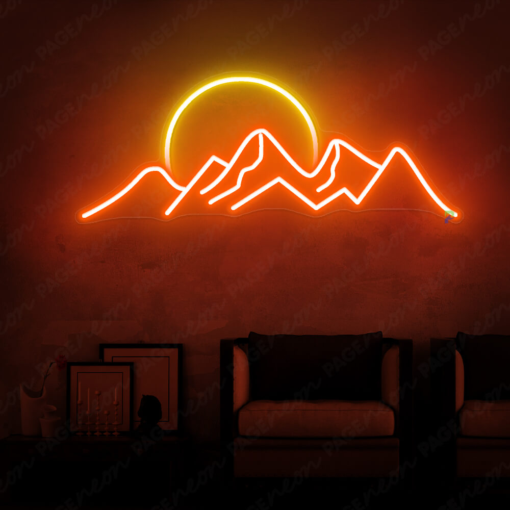 Sun Mountain Neon Sign Orange