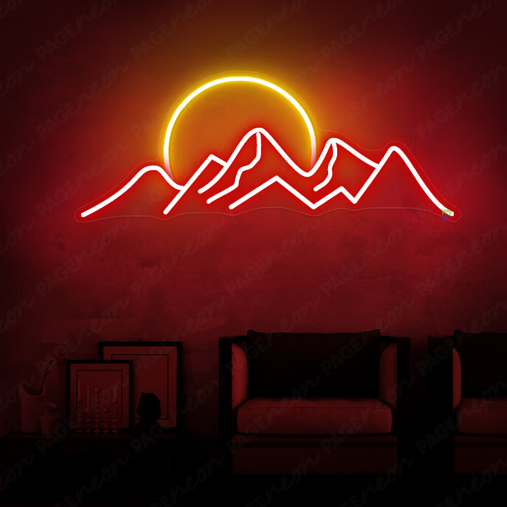 Sun Mountain Neon Sign Red