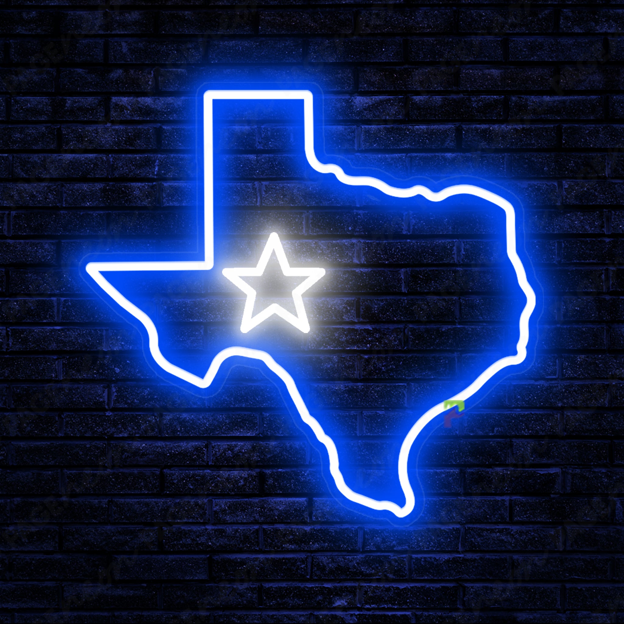 Texas Neon Sign Led Light Blue