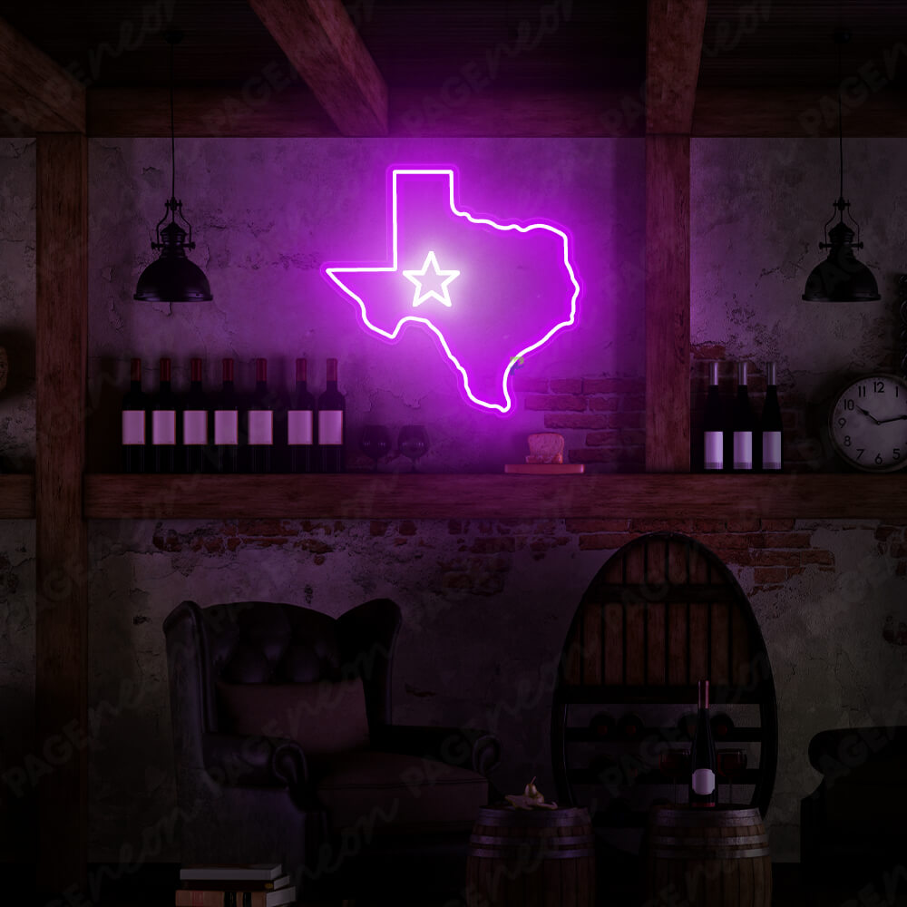 Texas Neon Sign Led Light Purple