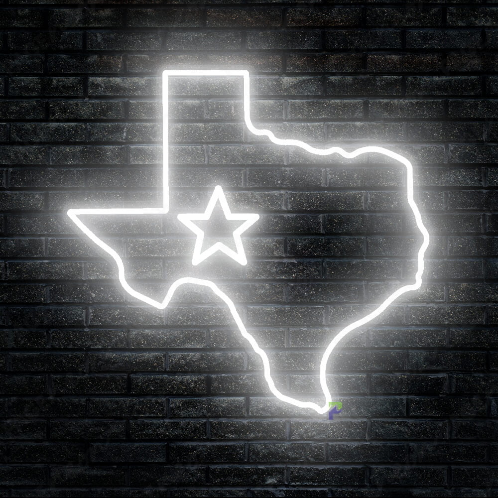Texas Neon Sign Led Light White