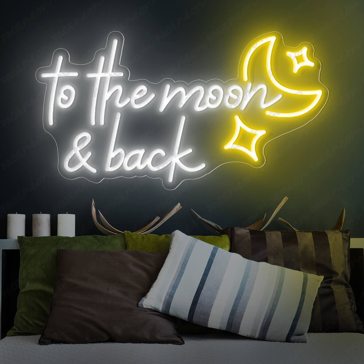 To The Moon And Back Neon Sign Love Led Light White