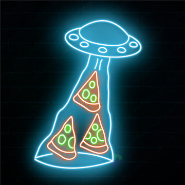 UFO Neon Pizza Sign Restaurant Led Light