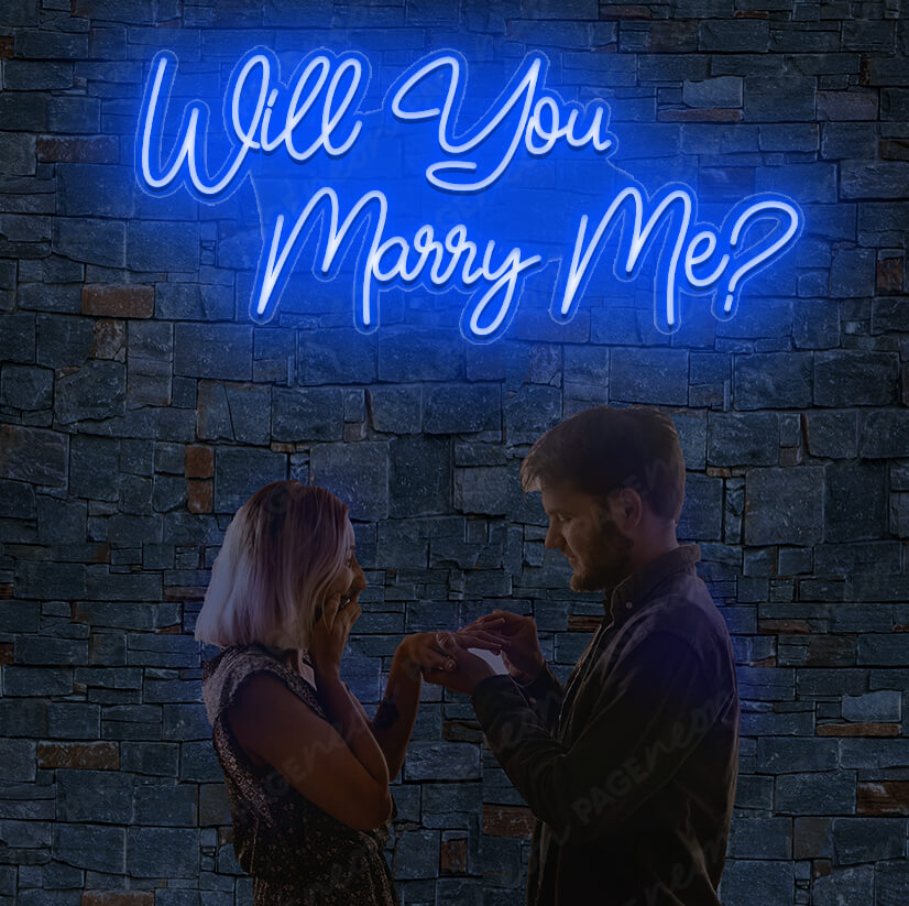 Will You Marry Me Neon Sign Led Wedding Sign Blue