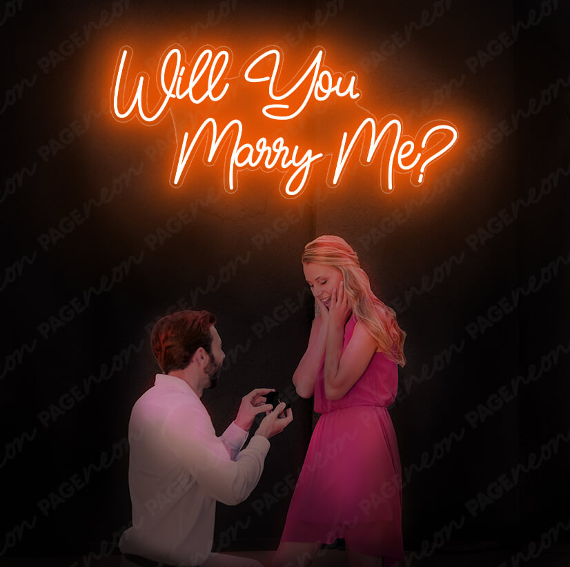 Will You Marry Me Neon Sign Led Wedding Sign Orange