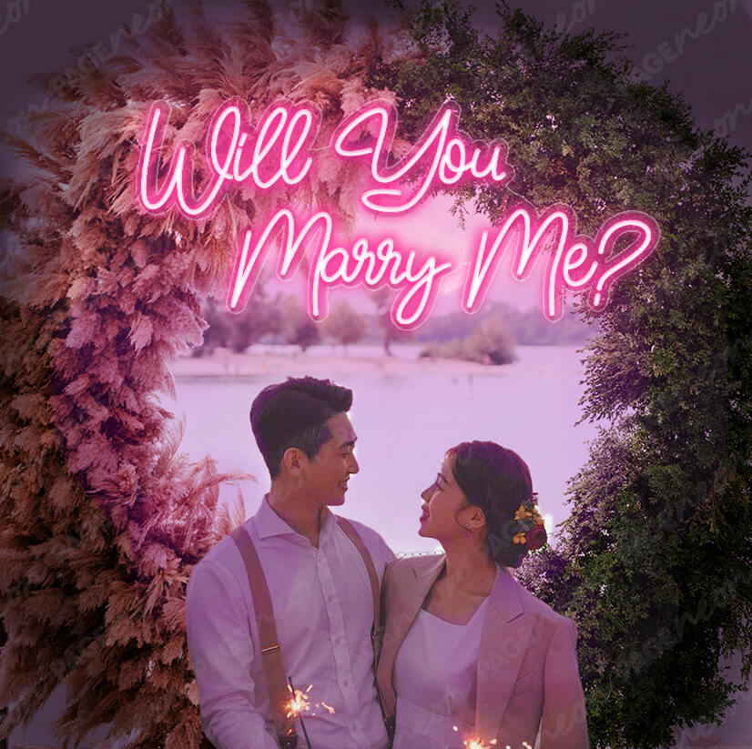 Will You Marry Me Neon Sign Led Wedding Sign Pink