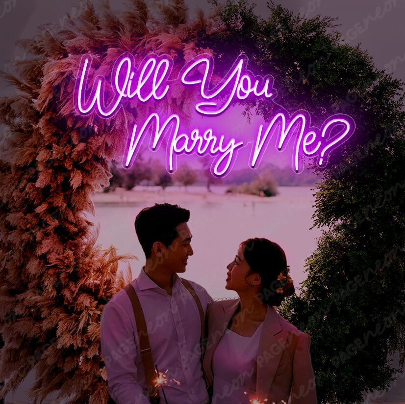 Will You Marry Me Neon Sign Led Wedding Sign Purple