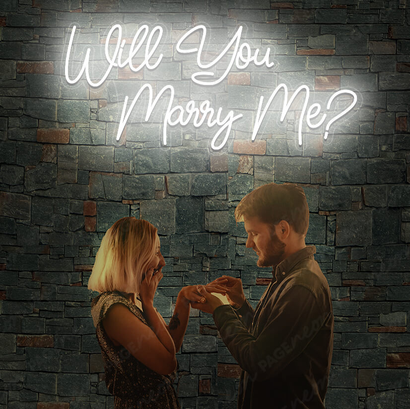 Will You Marry Me Neon Sign Led Wedding Sign White